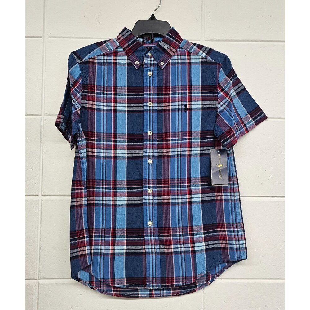 Ralph Lauren Summer Blue Plaid Boy's Shirt Size M (10-12)